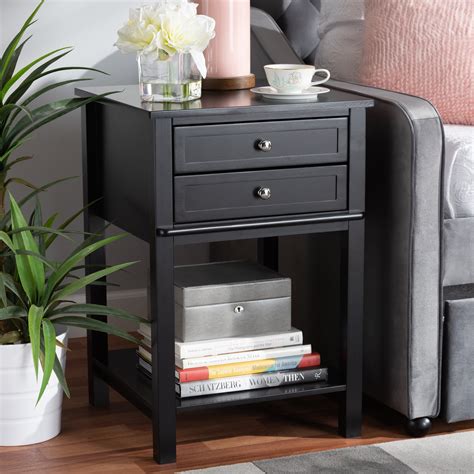 simple black nightstand|night stands for bedroom black.